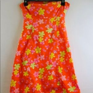 Lilly Pulitzer tie back orange floral dress